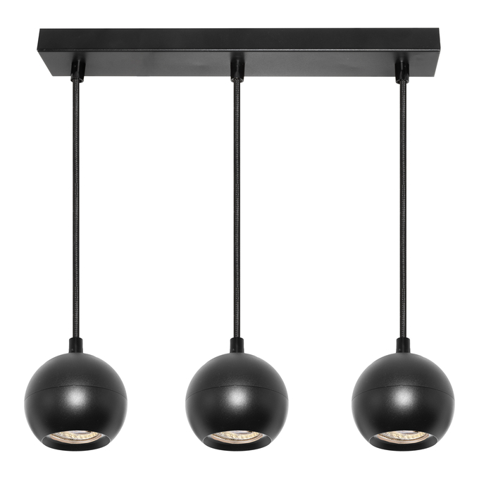 LED SPOT SPHERAL BLACK 3XGU10 PENDANT