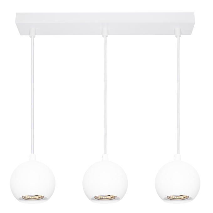 LED SPOT SPHERAL WHITE 3XGU10 PENDANT