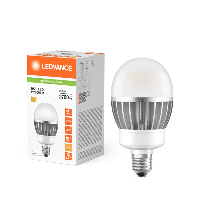 HQL LED ALU PERFORMANCE  2700LM 21.5W 827 E27 Kombinirani snimak = Slika proizvoda + slika pakiranja