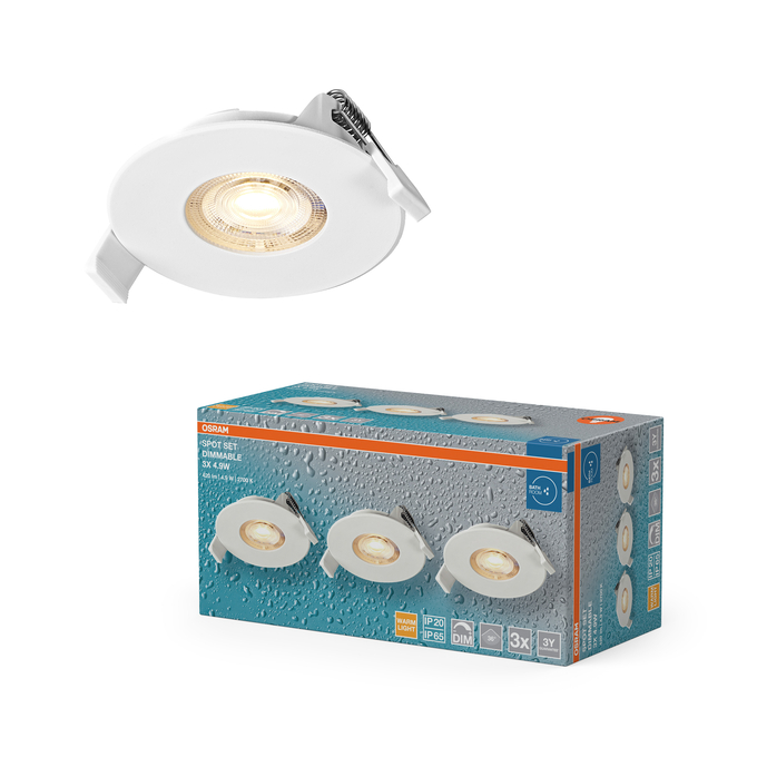 LED Spot Set DIM Recess IP65 4.9W 827 36° White Kombinirani snimak = Slika proizvoda + slika pakiranja