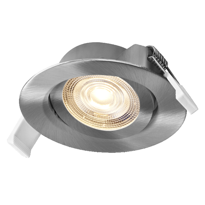Spot Set Recess Adjustable 4.9W 827 36° Satin Nickel white, upright, sw. on