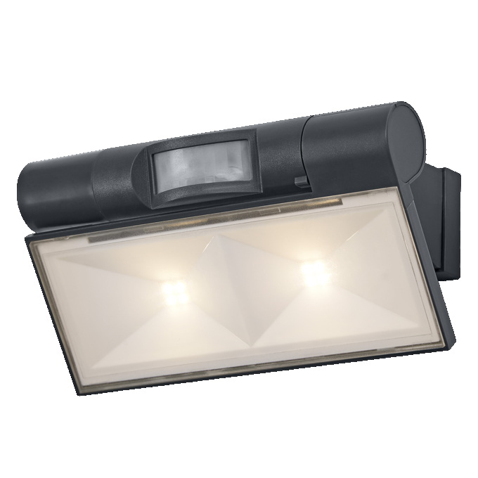 ENDURA Style USB Adjustable Up-Down Double Sensor IP44 Dark Grey white, upright, sw. on