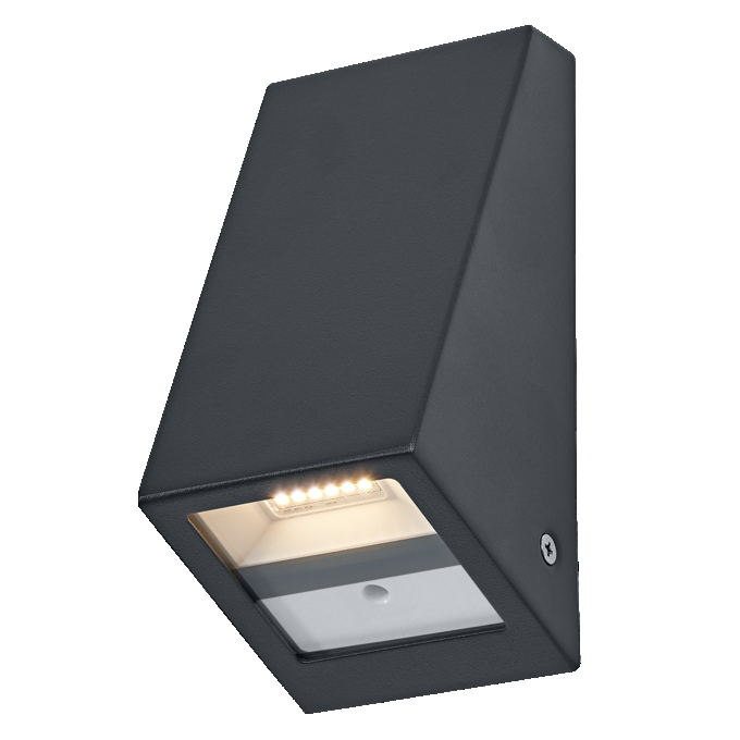 ENDURA Style USB Wall Step Slim Sensor IP44 Dark Grey white, upright, sw. on