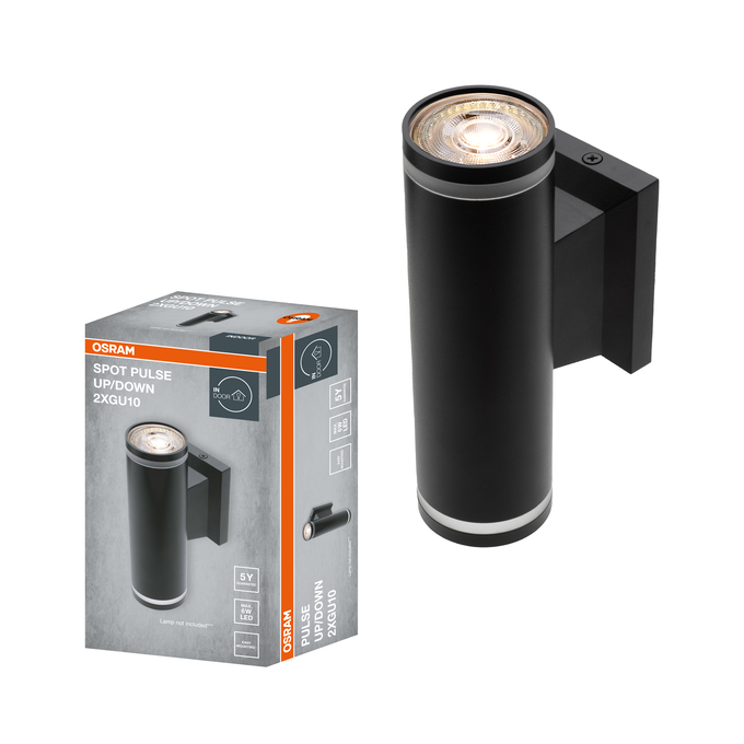 LED SPOT PULSE BLACK 2XGU10 UP/DOWN Kombinirani snimak = Slika proizvoda + slika pakiranja