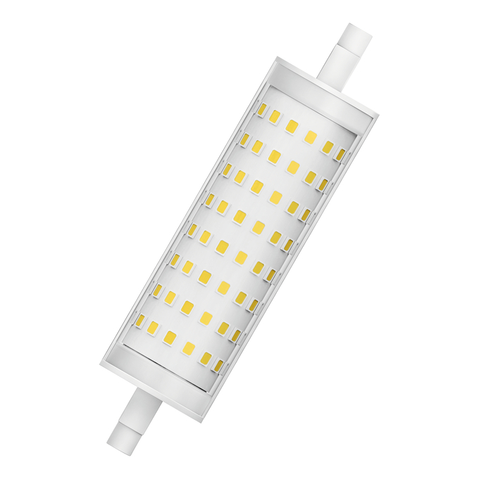 LED Line 118 125 300° V 15W 827 Clear R7s white, diagonal