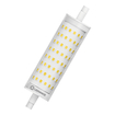 LED Line 118 125 300° V 15W 827 Clear R7s white, diagonal, LEDVANCE logo (thumbnail)