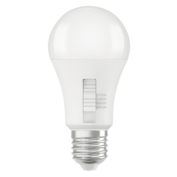 LED Classic A 75 DIM CCT Select 10.5W 827/830/840/865 Frosted E27 white, upright