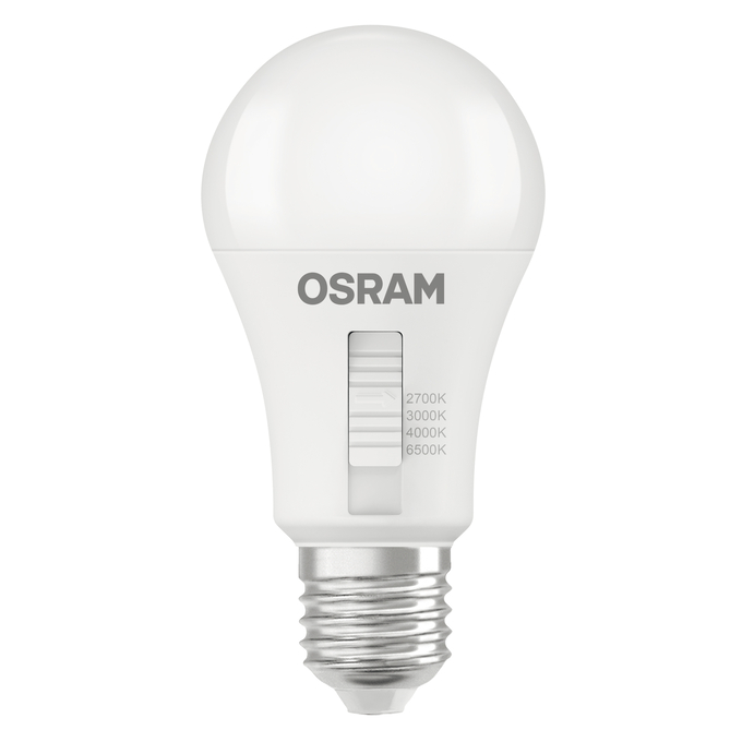 LED Classic A 75 DIM CCT Select 10.5W 827/830/840/865 Frosted E27 white, upright, OSRAM logo