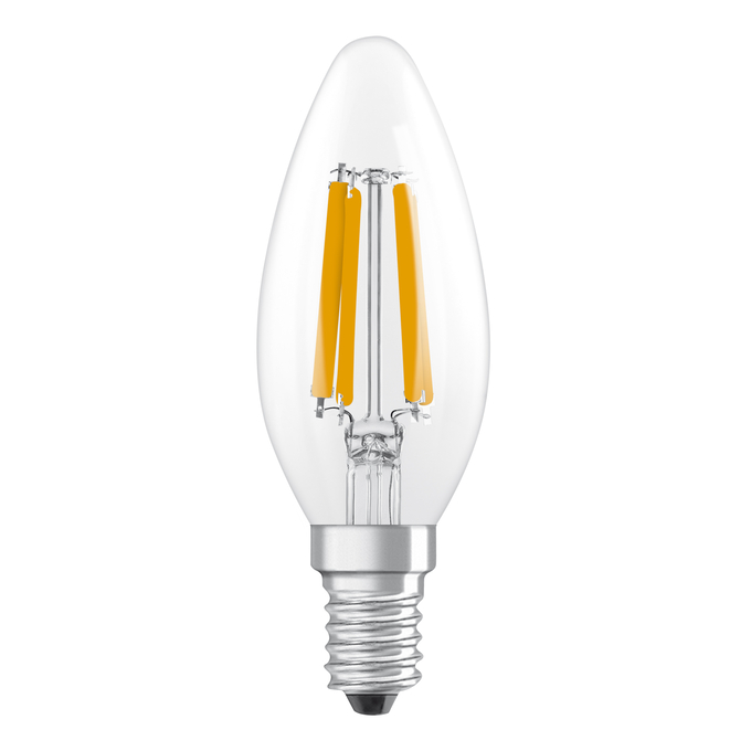 LED Classic B 40 Filament Energy efficiency class A 2.2W 827 Clear E14 white, upright