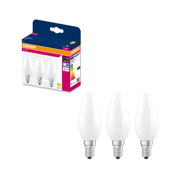 LED Classic B 25 Filament  1.8W 4000K Frosted E14 Fotografie combinată = Fotografiede prezentare + Imagine cu ambalaj