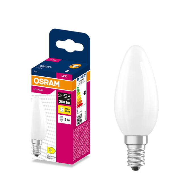 LED Classic B 25 Filament  1.8W 2700K Frosted E14 Kombinirani snimak = Slika proizvoda + slika pakiranja