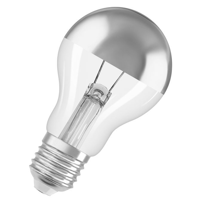 LED CLASSIC A 54 DIM COB P 7W 827 Mirror Silver E27 white, diagonal