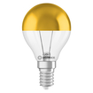 LED CLASSIC P 35 DIM COB P 3.4W 827 Mirror gold E14 white, upright, LEDVANCE logo (thumbnail)