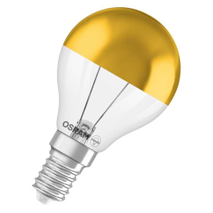 LED SUPERSTAR CLASSIC P 35 COB 3.4W 827 Mirror gold E14