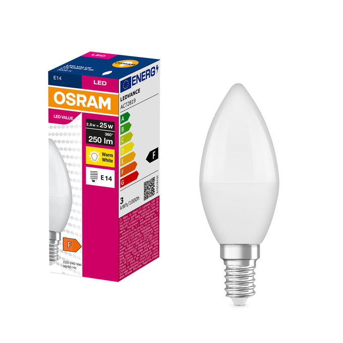 LED VALUE CLAS B 25  2.8W/3000K E14 