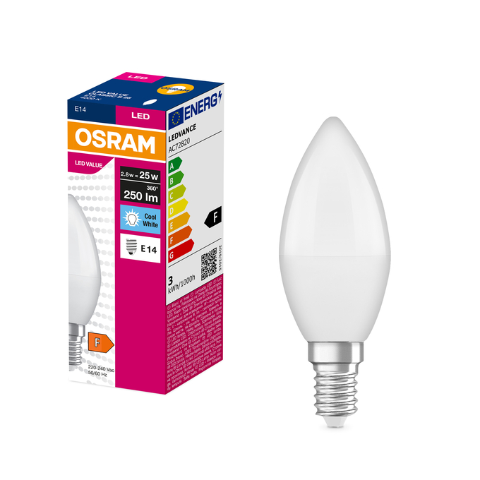 LED VALUE CLAS B 25  2.8W/4000K E14 
