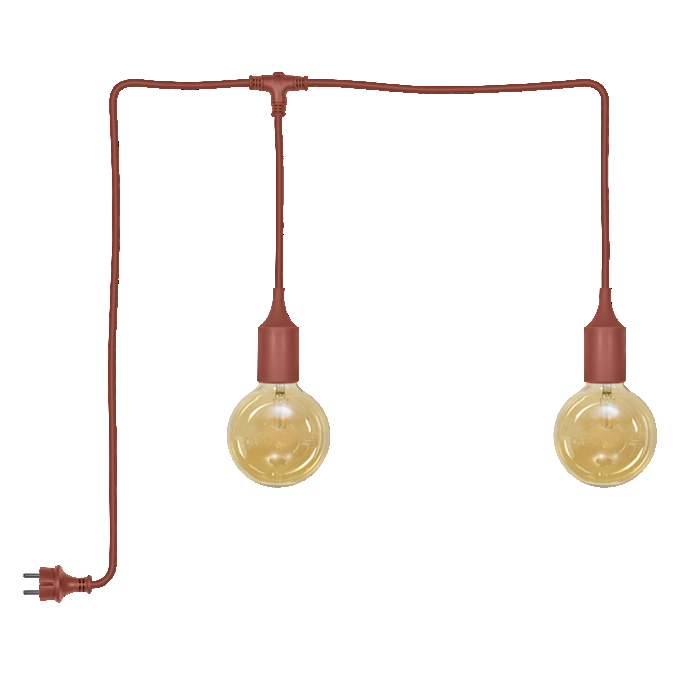 ENDURA Decor Portable Pendant 6m 2X2.5W 824 Plug E27 Brown