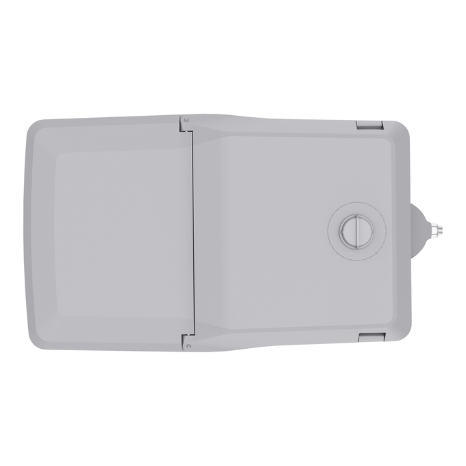 STREETLIGHT COMPACT LARGE 155W 740 RU25ST ZHAGA TOP CLASS 2 WHITE ALU white, top view