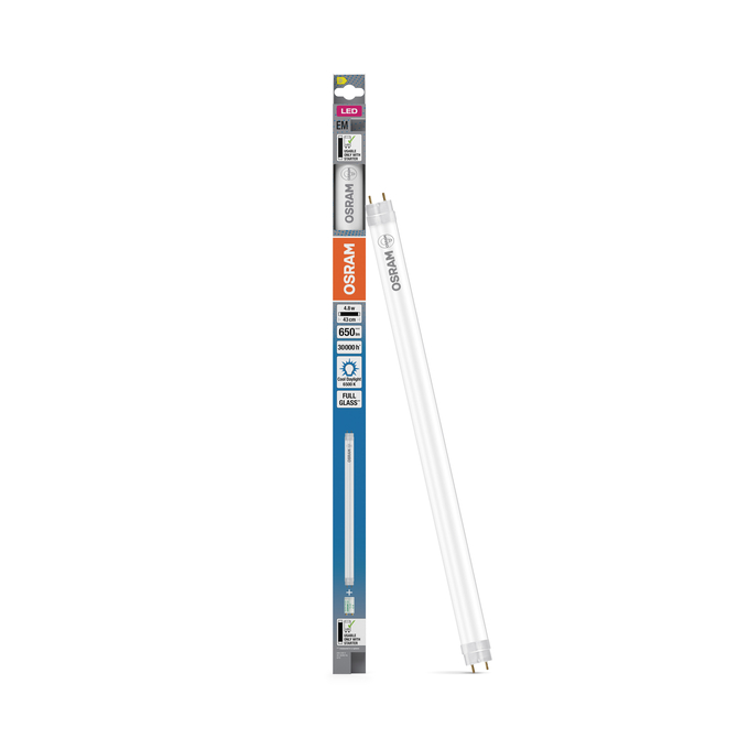 LED TUBE T8 15 EM 438 mm 4.8W 865 Fotografie combinată = Fotografiede prezentare + Imagine cu ambalaj