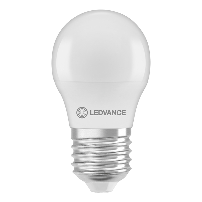 LED Classic P 60 V 6.5W 865 Frosted E27 white, upright, LEDVANCE logo