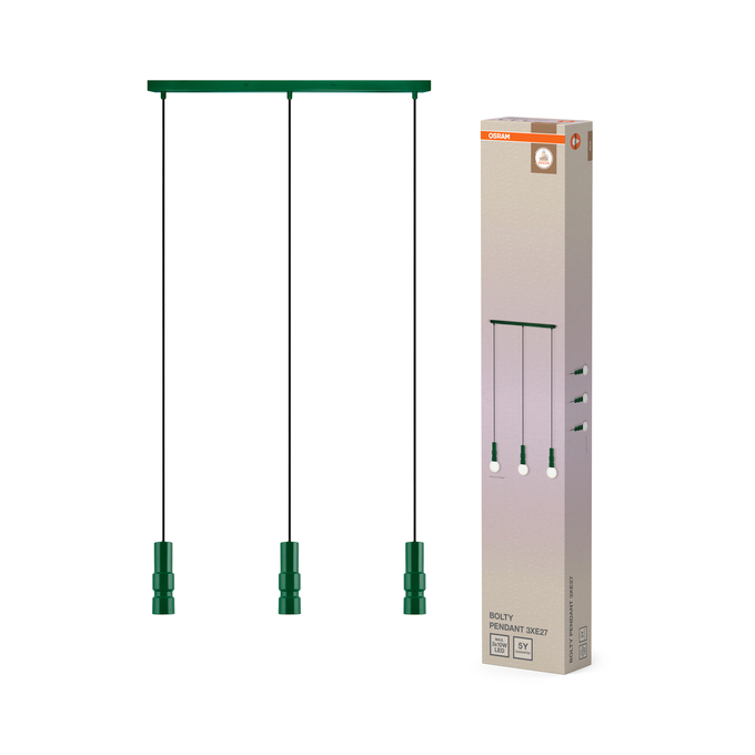 Decor Bolty Pendant 3xE27 Green Kombinirani snimak = Slika proizvoda + slika pakiranja