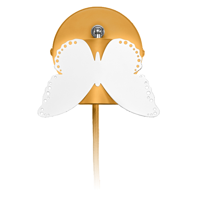 Wall Butterfly E27 Yellow EU Plug white, upright, alternat