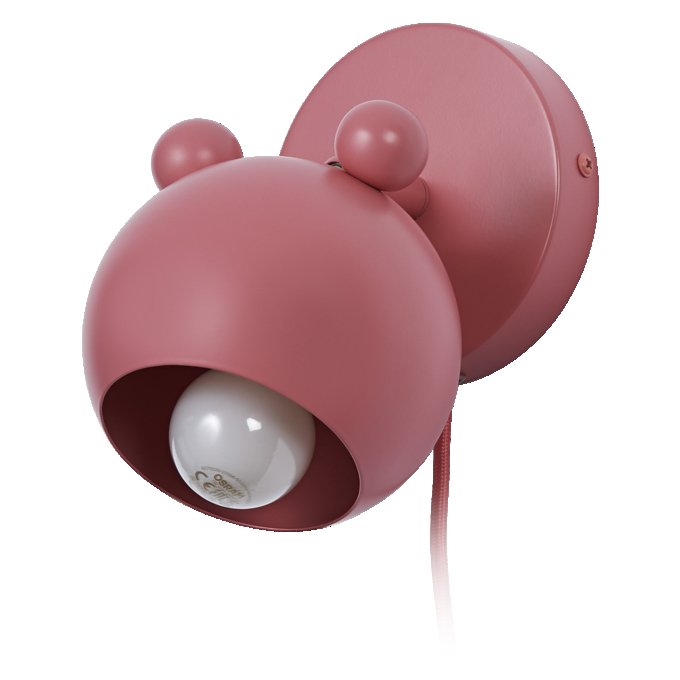 Wall Mouse E14 Pink EU Plug white, upright, alternat