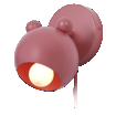 Wall Mouse E14 Pink EU Plug white, upright, sw. on (thumbnail)