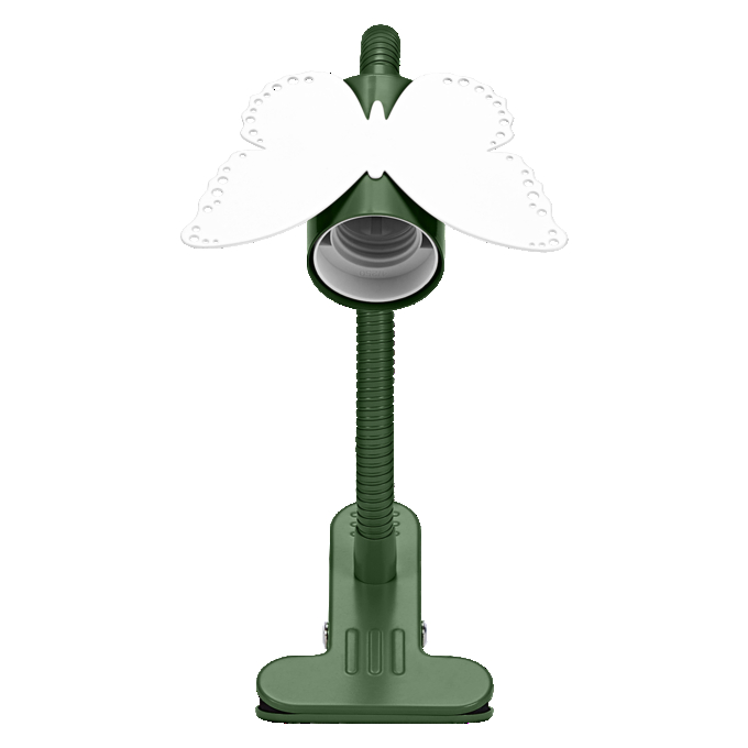Clip Butterfly E27 Green EU Plug white, upright, alternat