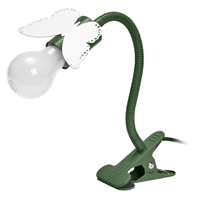 Clip Butterfly E27 Green EU Plug white, upright, alternat