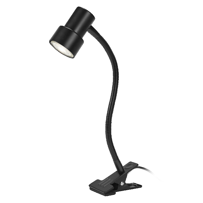 Clip Step Flex GU10 Black EU Plug white, upright, sw. on