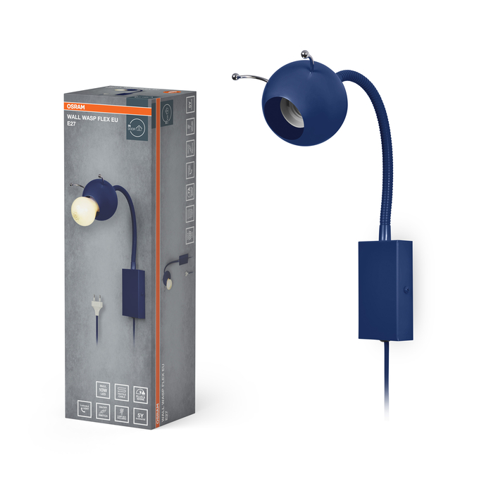 Wall Wasp Flex E27 Blue EU Plug Kombinirani snimak = Slika proizvoda + slika pakiranja