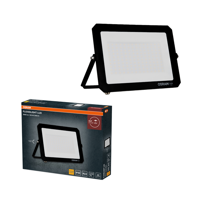 FLOODLIGHT LUX 100W 830 BLACK Kombinirani snimak = Slika proizvoda + slika pakiranja