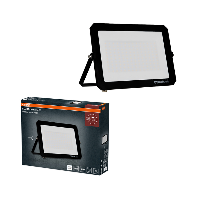 FLOODLIGHT LUX 100W 840 BLACK Kombinirani snimak = Slika proizvoda + slika pakiranja