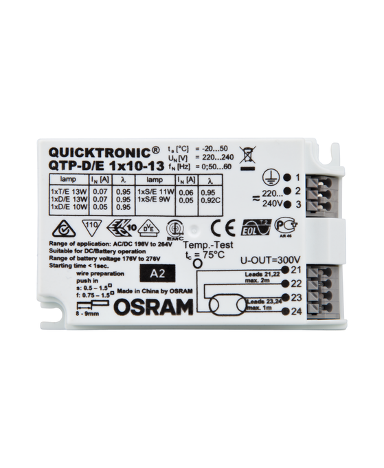 QTP-D/E 1X10…13 white, horizontal