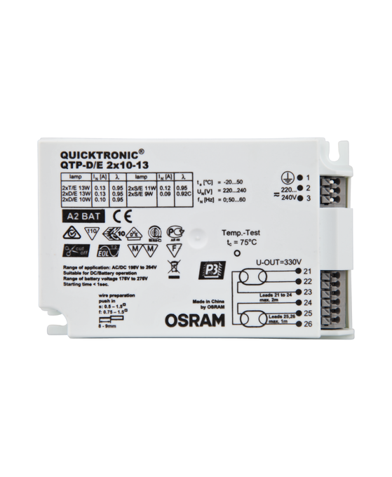QTP-D/E 2X10…13 white, horizontal
