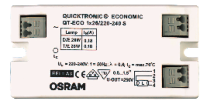 QT-ECO 1X26 S white, horizontal