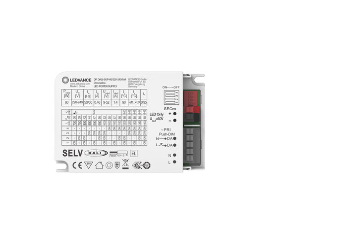 DR DALI-PFM -60/220-240/1A4 white, horizontal, alternat