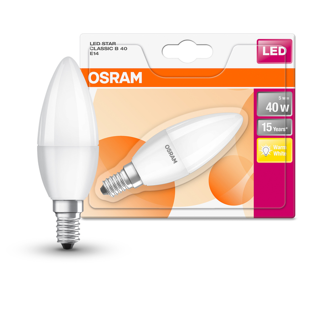 ST CLAS B 40 FR 5.5 W/2700 K E14  Combo Shot = Product Beauty Shot + Packaging Image