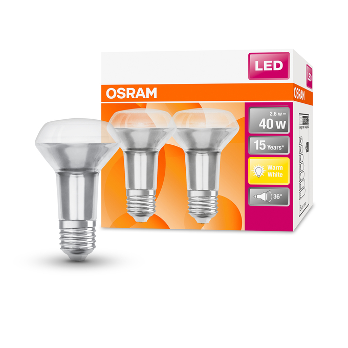 LED Star R63 40 36° 2.9W 827 E27 Kombinirani snimak = Slika proizvoda + slika pakiranja