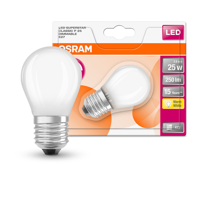 SST CLAS P 25 FR 2.8 W/2700 K E27  Combo Shot = Product Beauty Shot + Packaging Image