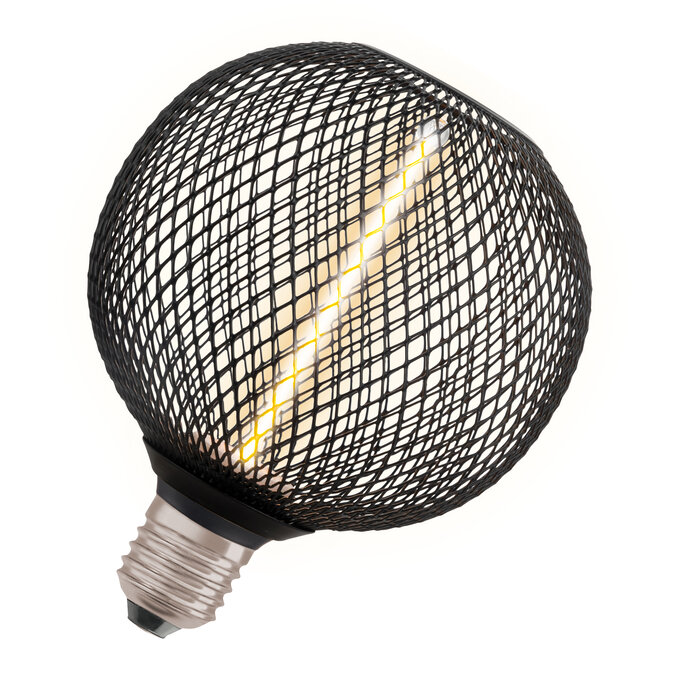 1906 DECOR LED STRAW FILAMENT GLOBE 125 12 BLACK DIM  3.5W 818 E27