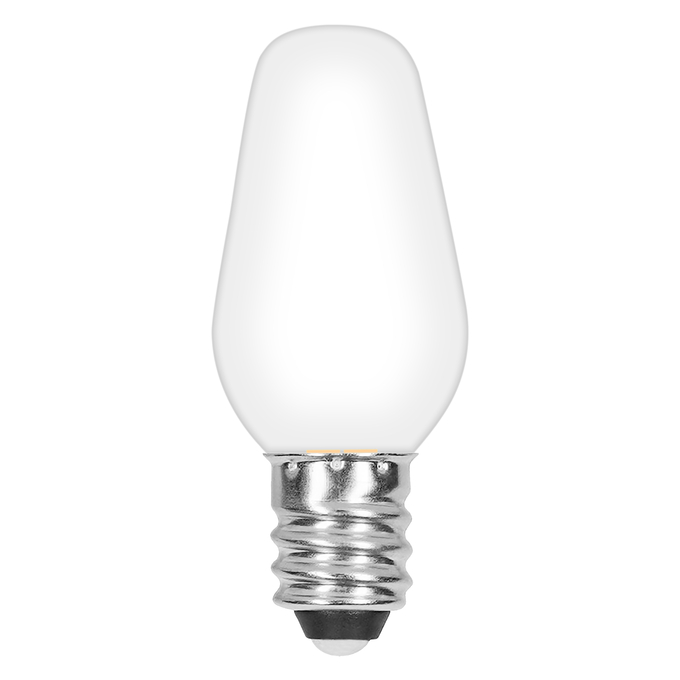 SPECIALTY LED LAMPS C7 1W 3000K CL 1PK white, upright