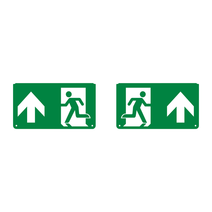EM EXIT PICTO UP white, horizontal