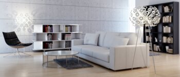 Sala de estar moderna e brilhante